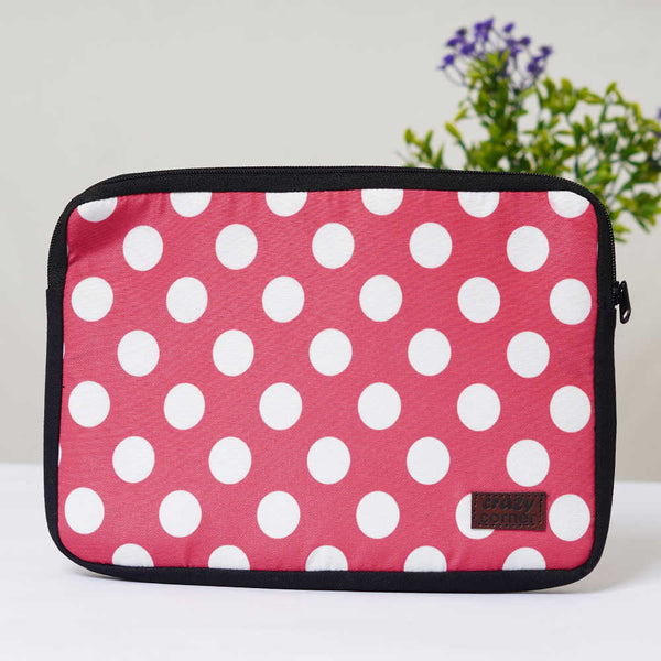 White Polka Dots Printed Laptop Sleeve/Cover 11 inch